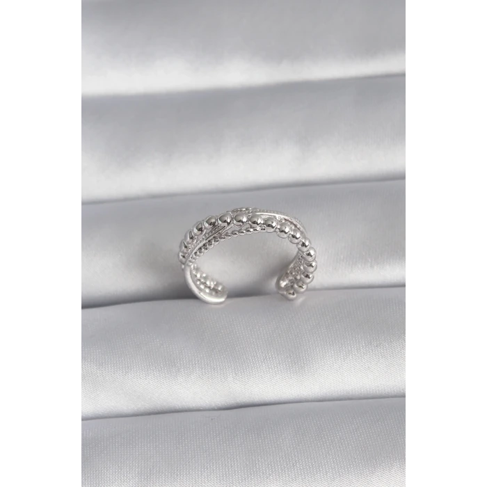 Pirinç Gümüş Renk Kadın Yüzük