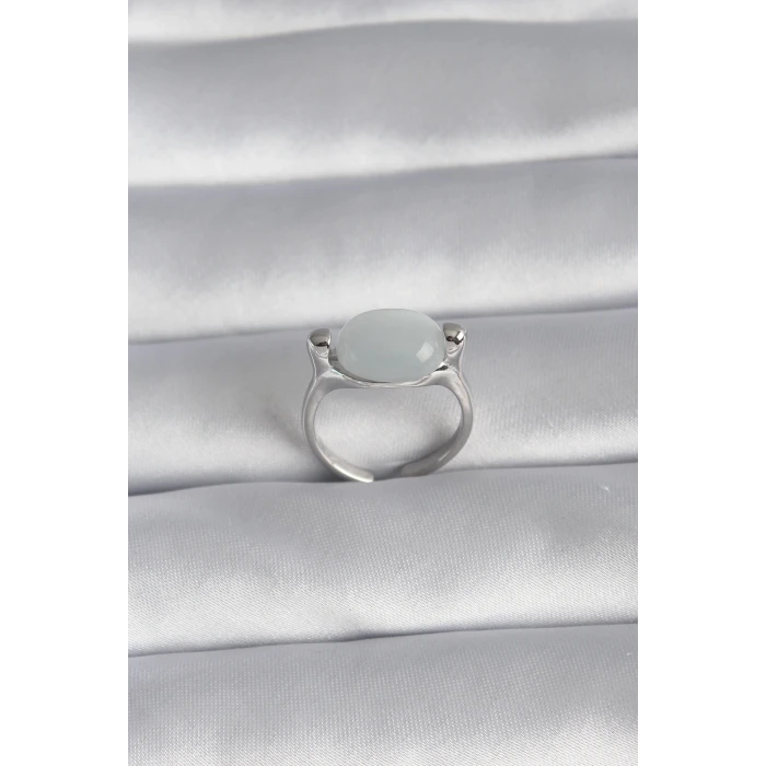 Pirinç Gümüş Renk Sedefli Kadın Yüzük