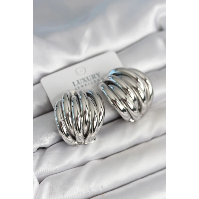 Pirinç Gümüş Renk Vintage Kadın Küpe