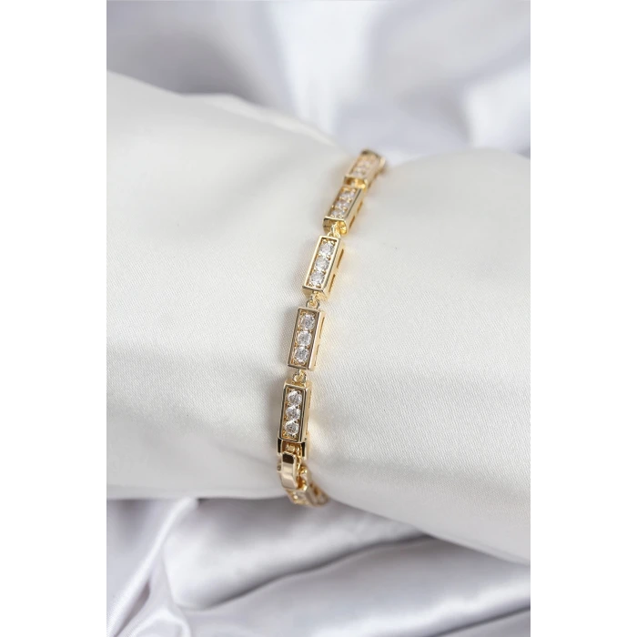 Pirinç VIP Seri Gold Renk Parçalı Model Kadın Bileklik