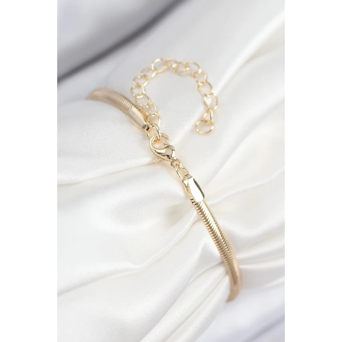 Pirinç Zirkon Taşlı Yıldız Model Gold Renk Kadın Bileklik