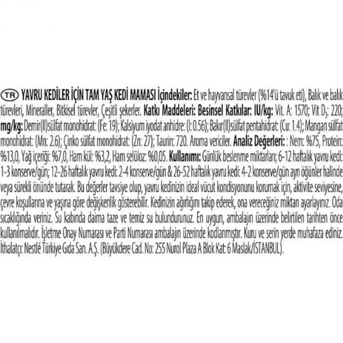 Pro Plan Kitten Tavuklu Yavru Konserve Kedi Maması 85 Gr