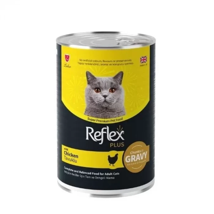Reflex Plus Sos İçinde Tavuklu Yetişkin Konserve Kedi Maması 400 Gr