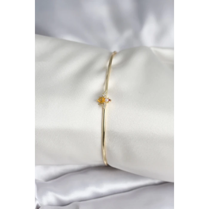 Sinek Figürlü Gold Renk Pirinç Kadın Bileklik