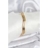316L Çelik Gold Renk 65 mm Ajda Zikzak Model 3lü Kadın Bileklik