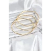 316L Çelik Gold Renk 65 mm Ajda Zikzak Model 3lü Kadın Bileklik