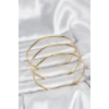316L Çelik Gold Renk 65 mm Ajda Zikzak Model 3lü Kadın Bileklik
