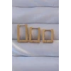 316L Çelik Gold Renk Dikdörtgen Küpe Seti