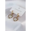 316L Çelik Gold Renk Kelebek Model Zirkon Taş Detay Kadın Küpe