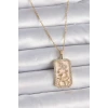 316L Çelik Gold Renk Zincir Oğlak Burcu Zirkon Taşlı Kadın Kolye