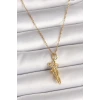 316L Çelik Gold Renk Zincir Sarılma Model Kadın Kolye