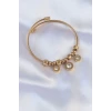 316L Çelik Gold Renk Zirkon Taşlı Model Charm Bileklik