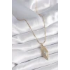 316L Çelik Gold Renk Zirkon Taşlı Vintage Model Kadın Kolye