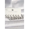 316L Çelik Gümüş Renk Kalp Model Kadın Küpe Seti