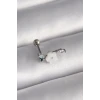 316L Çelik Gümüş Renk Zirkon Taş Detay Beyaz Çiçek Model Tragus Piercing