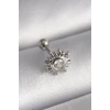 316L Çelik Gümüş Renk Zirkon Taşlı Güneş Tragus Piercing