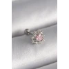 316L Çelik Gümüş Renk Zirkon Taşlı Kalp Tragus Piercing