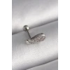 316L Çelik Gümüş Renk Zirkon Taşlı Kanat Tragus Piercing