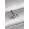 316L Çelik Gümüş Renk Zirkon Taşlı Sonsuzluk Model Tragus Piercing