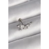 316L Çelik Gümüş Renk Zirkon Taşlı Tragus Piercing