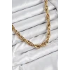 316L Çelik Halat Model Gold Renk Kadın Kolye