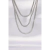 316L Çelik İtalyan Zincir Gümüş Renk Çoklu Kolye