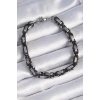 316L Çelik Siyah Gümüş Renk Kral Zincir Model Erkek Bileklik