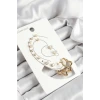 316L Çelik Yıldız Figürlü Ve Zirkon Taşlı Gold Renk 7li Çift Kadın Küpe Set