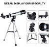 50x360 Mini Teleskop Kara Uzay Teleskobu Aliminyum Gövde Tripodlu