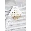 6 Çift Kadın Küpe Seti Gold Renk