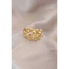 Ayarlamalı Gold Renk Metal Bombeli Boluncuk Model Yüzük