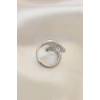 Ayarlamalı Silver Renk Metal Zirkon Taşlı Kanat Yüzük