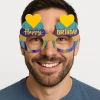 Cupcake Temalı Doğum Günü Renkli Karton Happy Birthday Gözlüğü 6 Adet
