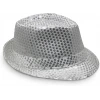 Disko  Gümüş Payetli Fötr Şapka Yetişkin Boy