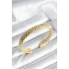Ezme Zincir Model Gold Renk Kadın Bileklik
