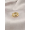 Gold Renk Metal Zincir Model Taşlı Kadın Yüzük