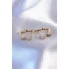 Gold Renk Zirkon Taşlı Yıldız Model Kadın Küpe
