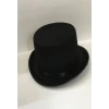 Yetişkinler İçin Siyah Renk Ringmaster Sihirbaz Şapkası Fötr Şapka 15 Cm