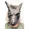Kafaya Tam Geçmeli Lateks Mavi Gözlü Dişli Ağzı Açık Kurt Maskesi