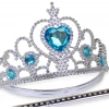 Karlar Ülkesi Mavi Kalpli Taşlı Elsa Tacı