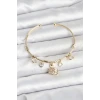 Kuğu Charmlı Gold Renk Kadın Bileklik