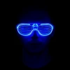 Mavi Led Işıklı Parti Gözlüğü - Neon Glow Şerit Gözlük 3 Modlu