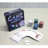 Metal Kutulu 80 Chip Ve 1 Adet İskambil  Kağit Setine Sahip Poker Oyunu Alk3534