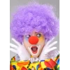 Mor Renk Kıvırcık Afro Bonus Peruk Takma Saç Ve Kırmızı Burun Seti