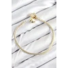 Pirinç Charm Zirkon Taşlı Yonca Model Gold Renk Kadın Bileklik