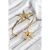 Pirinç Deniz Yıldızı Model Gold Renk Bileklik Yüzük Set