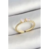 Pirinç Fiyonk Figürlü Zirkon Taşlı Gold Renk Ayarlanabilir Kadın Yüzük