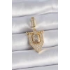 Pirinç Gold Renk Baget Zirkon Taşlı Ajda Charm