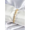 Pirinç Gold Renk Kalp Model Kadın Bileklik