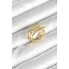 Pirinç Gold Renk Vİntage Model Kadın Yüzük